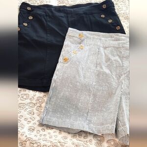 2 Pairs Plus Size 24 Westbound  High Rise Short Length Merina Shorts NWOT